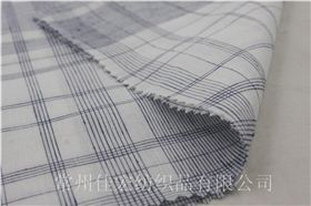 色织棉亚麻格子布